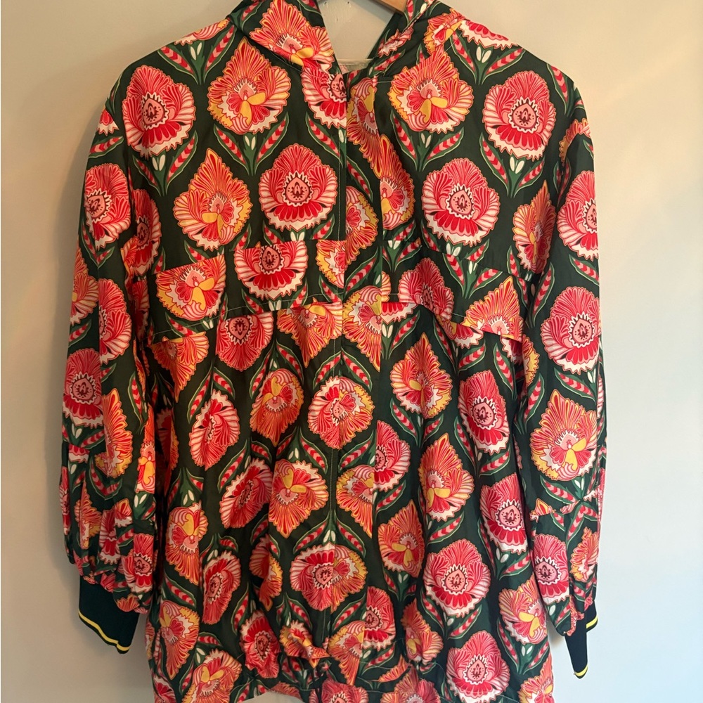 OOAK Silk + Cotton Designer Floral Hooded Windbreaker